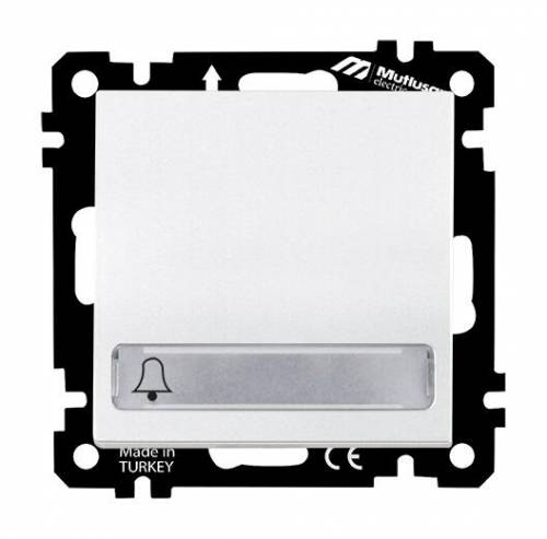 EP - Illuminated 1 G 1 W Switch (Push Plate) White with Screw 12V