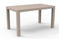 80x140 Rattan Trend Lux Table With Glass - Thumbnail