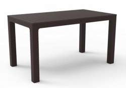 80x140 Rattan Trend Lux Table With Glass - Thumbnail