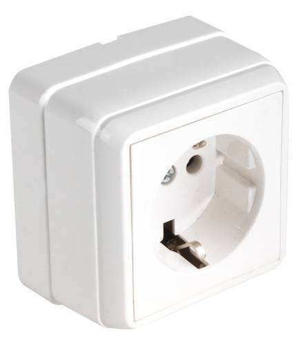 Bron S/M Earthed Socket White (Porcelain)