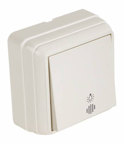 Bron S/M Illuminated One (220V) Gang One (Push Plate) Switch White