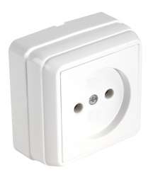 Bron S/M Non-earthed Socket White (Porcelain) - Thumbnail