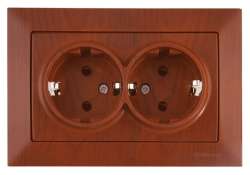 Candela Double Socket Earthed Porcelain White - Thumbnail