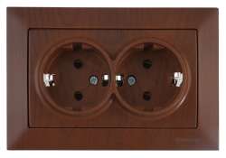 Candela Double Socket Earthed Porcelain White - Thumbnail