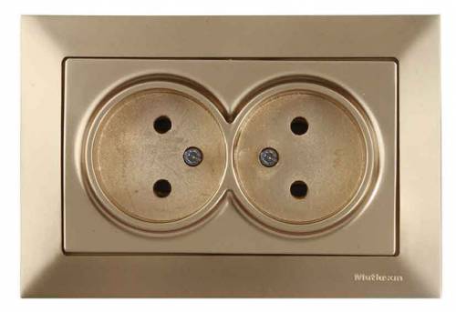 Candela Double Socket Non-Earthed Porcelain White