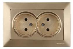 Candela Double Socket Non-Earthed Porcelain White - Thumbnail