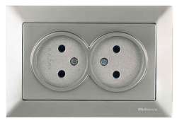 Candela Double Socket Non-Earthed White - Thumbnail