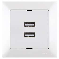 Candela USB Charge Two Socket White - Thumbnail