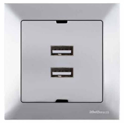 Candela USB Charge Two Socket White