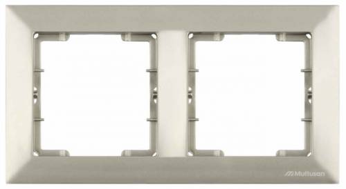 Candela White 2 Gang Horizontal Frame