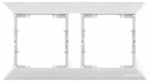 Candela White 2 Gang Horizontal Frame