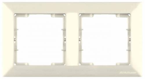 Candela White 2 Gang Horizontal Frame