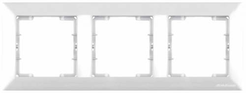 Candela White 3 Gang Horizontal Frame