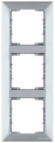 Candela White 3 Gang Vertical Frame