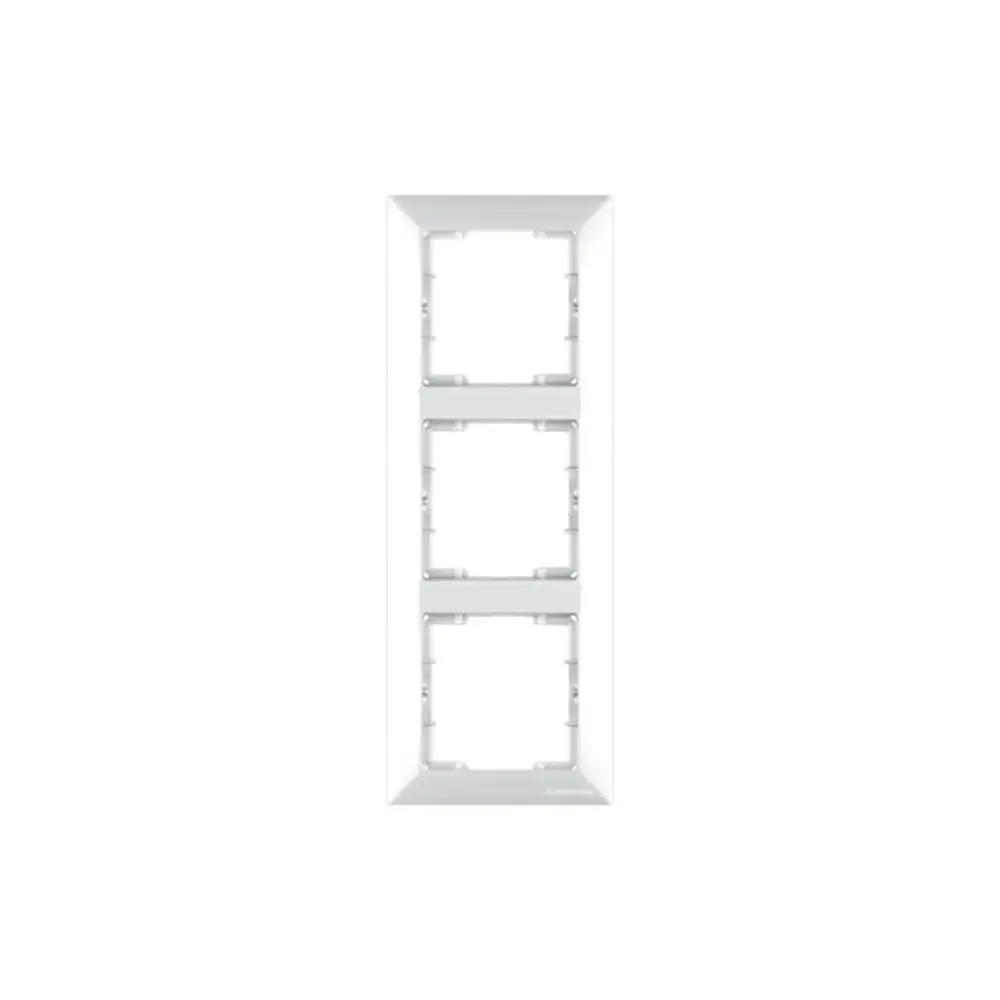 Candela White 3 Gang Vertical Frame