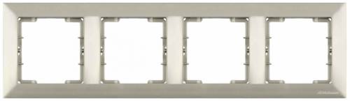 Candela White 4 Gang Horizontal Frame