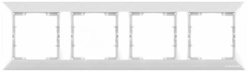 Candela White 4 Gang Horizontal Frame