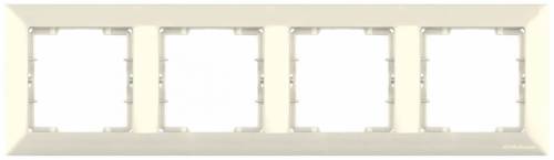 Candela White 4 Gang Horizontal Frame