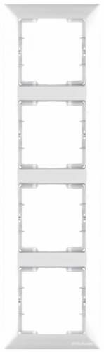 Candela White 4 Gang Vertical Frame