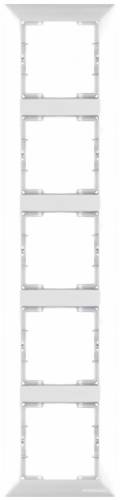 Candela White 5 Gang Vertical Frame