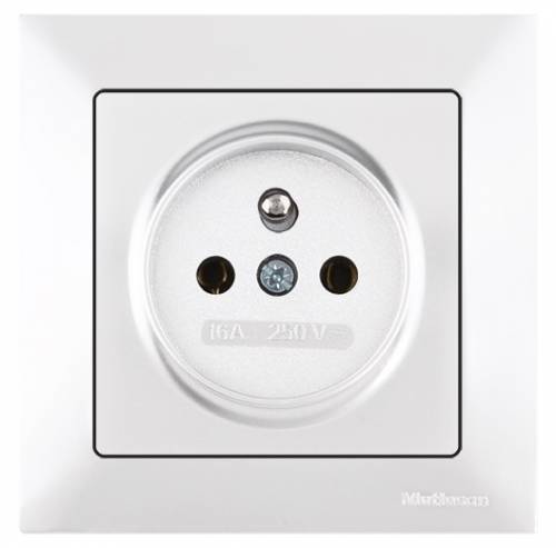 Candela White UPS (French) Socket (Eathed Socket with Pin)