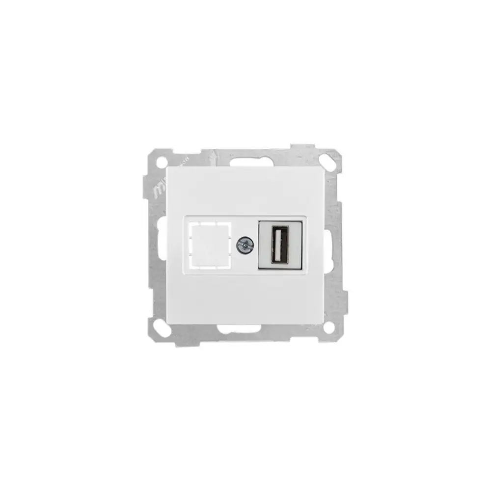 Daria Data Socket 1*Usb with Screw White - Thumbnail