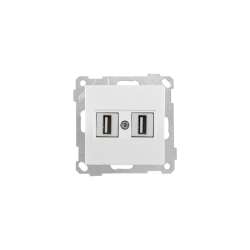 Daria Data Socket 2*Usb White - Thumbnail