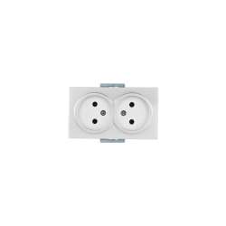 Daria Double Non-Earthed Socket White - Thumbnail