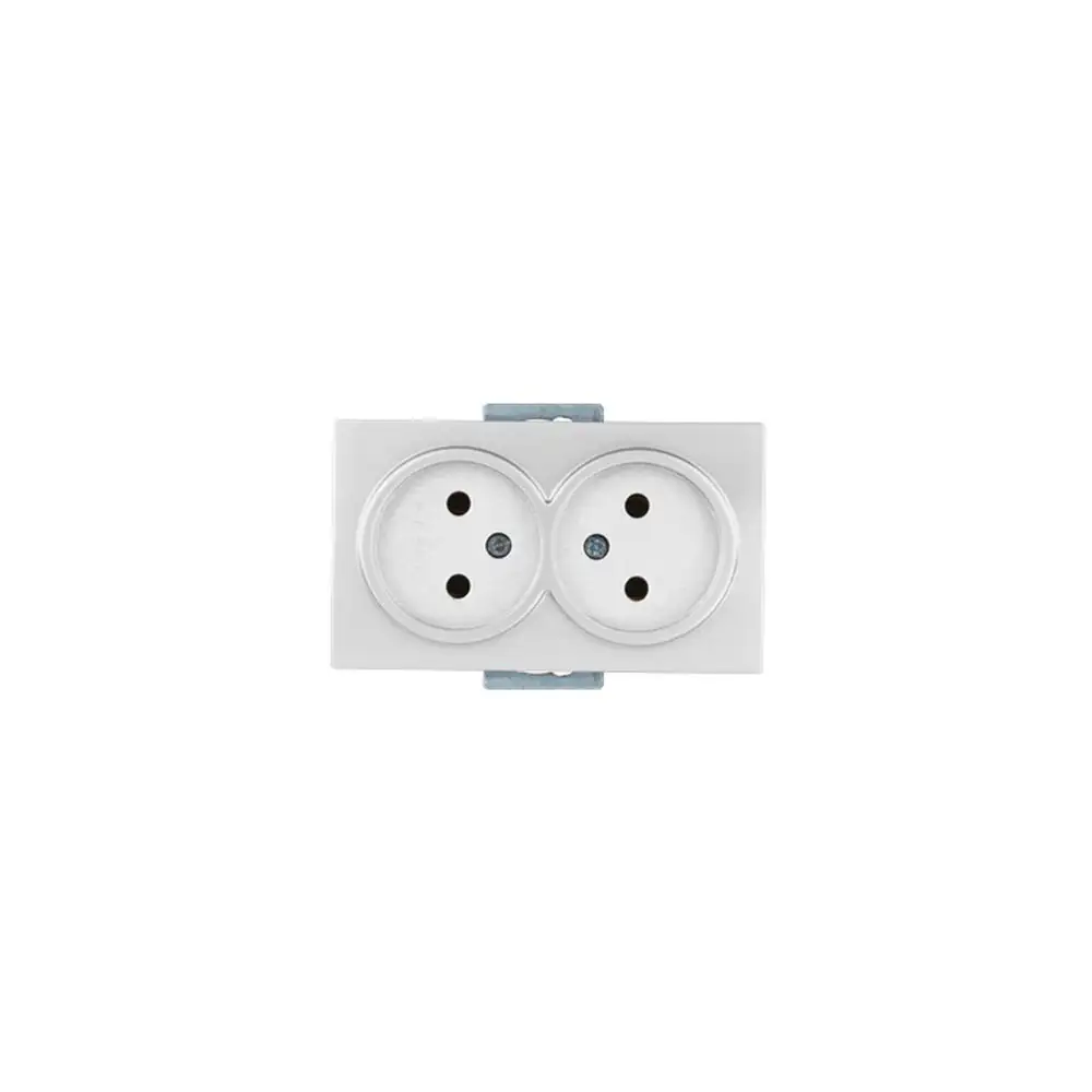 Daria Double Non-Earthed Socket White - Thumbnail