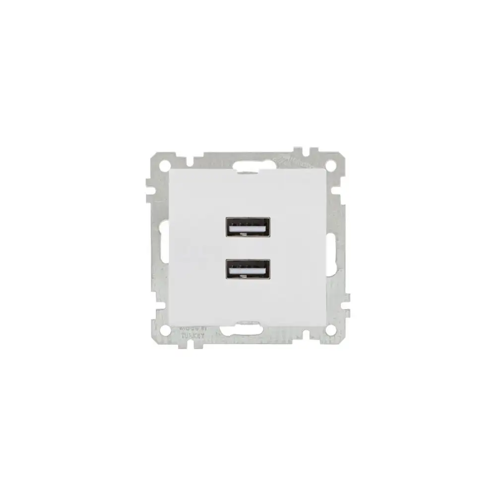 Daria Double Usb Charge Socket White - Thumbnail