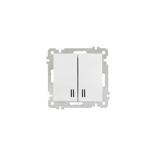 Daria Illuminated 1G 2W Switch (Easy Connection) White