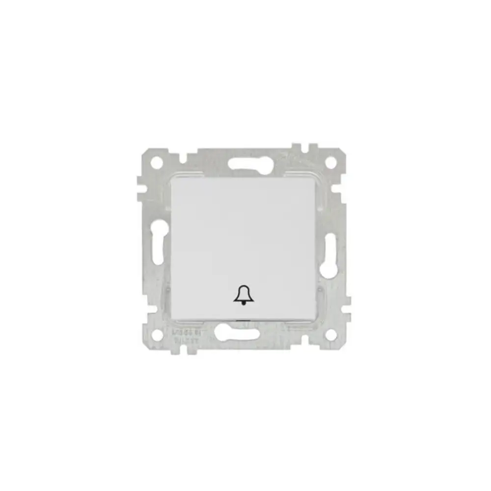 Daria One Gang One Way Switch (Push Plate) with Screw White - Thumbnail