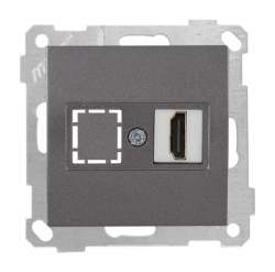 Data Socket 1*HDMI Socket (mech+plate) White - Thumbnail