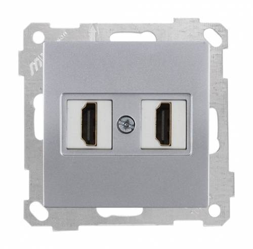 Data Socket 2*HDMI Socket (mech+plate) White