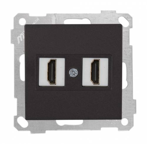 Data Socket 2*HDMI Socket (mech+plate) White