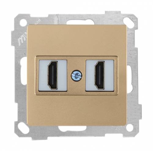 Data Socket 2*HDMI Socket (mech+plate) White