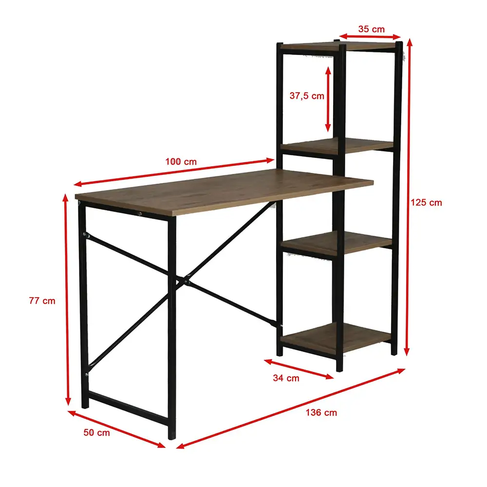 Desk With Wooden Shelves