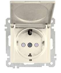 Earthed Socket with Child Protection Cover White - Thumbnail