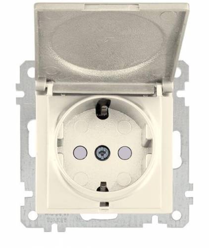 Earthed Socket with Child Protection Cover White