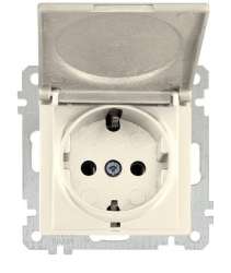 Earthed Socket with Cover White - Thumbnail