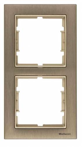 Elitra Ale 2 Gang Vertical Frame Satin-Satin