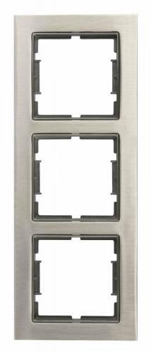 Elitra Metal 2 Gang Vertical Frame Stainless Steel-Silver