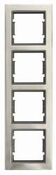 Elitra Metal 2 Gang Vertical Frame Stainless Steel-Silver - Thumbnail