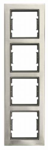 Elitra Metal 2 Gang Vertical Frame Stainless Steel-Silver