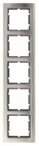 Elitra Metal 2 Gang Vertical Frame Stainless Steel-Silver