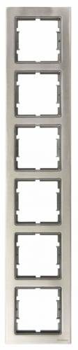 Elitra Metal 2 Gang Vertical Frame Stainless Steel-Silver