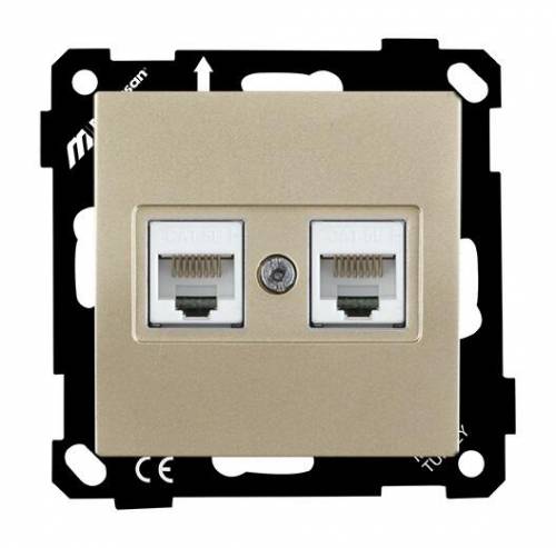 EP - Data Socket 2*RJ45 (Cat 6E) White