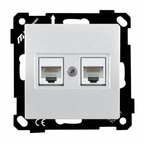 EP - Data Socket 2*RJ45 (Cat 6E) White