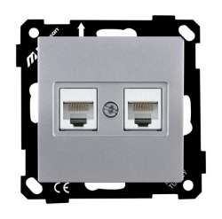 EP - Data Socket 2*RJ45 (Cat 6E) White - Thumbnail