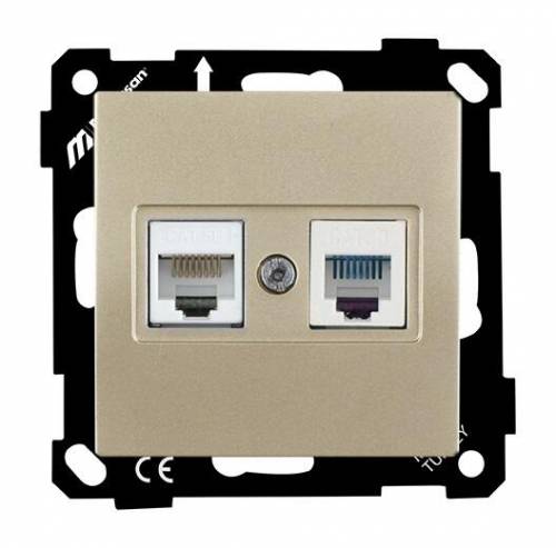 EP - Telephone +Data Socket (Rj12+Cat5E) White